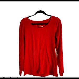 Vibrant, red long sleeve tee-shirt. Made with comfort in mind.